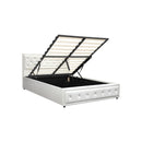 Double Bed Frame with Storage Space Gas Lift White