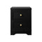 Bedside Table with Alloy Handles 2 Drawers Black