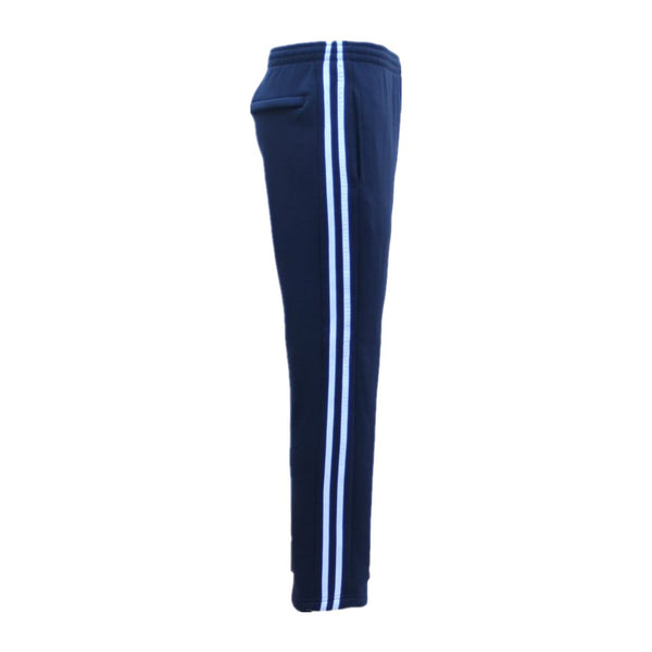 Men'S Fleece Casual Sports Track Pants W Zip Pocket Striped Sweat Trousers S-6Xl, Navy, S