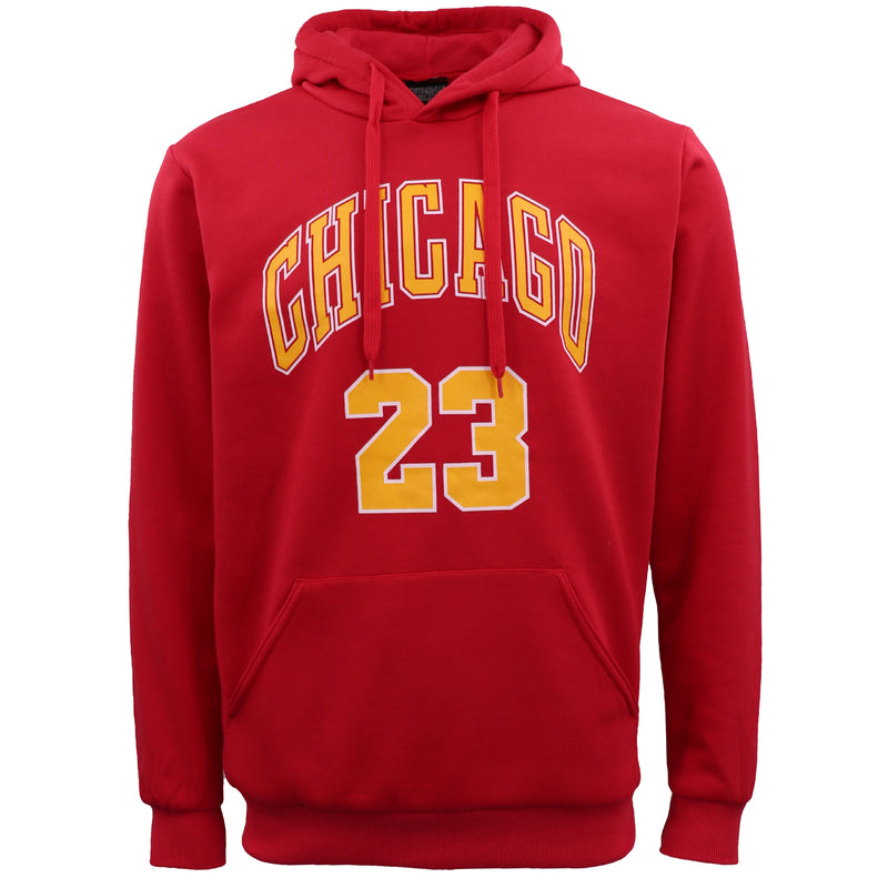 Men'S Fleece Pullover Hoodie Jacket Sports Jumper Jersey Chicago Golden State, Red - Chicago 23, L