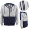 Men'S Adult Full Zip Hoodie Jumper Active Two-Tone Jacket Coat Sports Zip Pocket, Navy, M