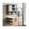 Wall Mounted Hanging Storage Cabinet Cupboard with Doors and 2 Mirrors for Bathroom Laundry Gray