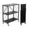 Foldable Storage Shelf 3 Tier Black