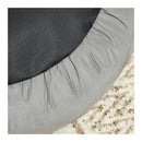 50Cm Dog Sofa Bed Round Shape Fabric Light Grey