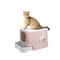 Cat Litter Box Fully Enclosed Kitty Coffee And Grey