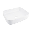 Rectangle Gloss White Ceramic Basin Bathroom Sinks Above Counter Top