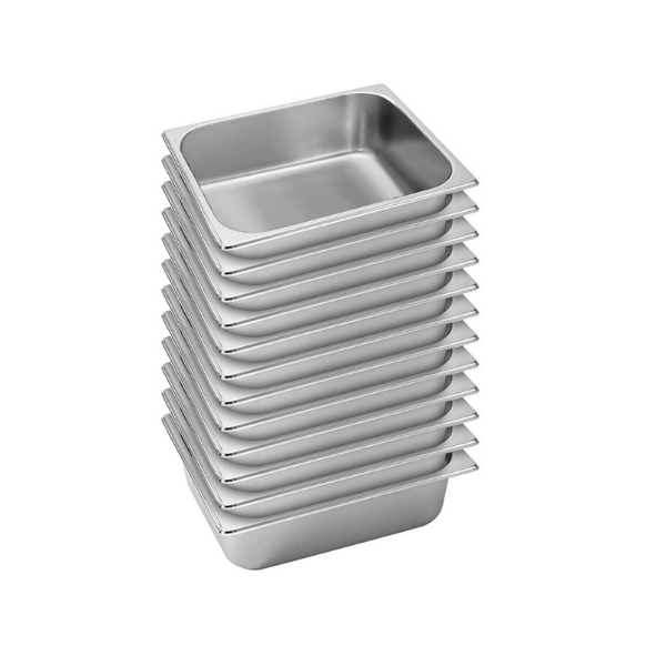 12 Pcs Gastronorm Gn Pan 10Cm Deep Stainless Steel Tray