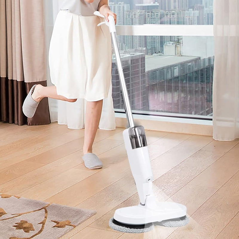 Cordless Electric Spin Mop Polisher with Water Tank and Cloths- USB Charging_11