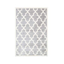 Lattice Pattern Grey White Rug