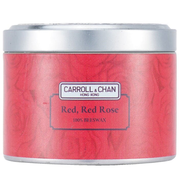 Carroll And Chan Beeswax Tin Candle Red Red Rose 8X6 Cm
