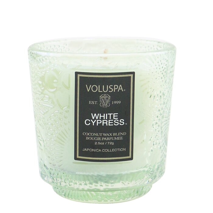 Voluspa Petite Pedestal Candle White Cypress 72G