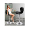 2Pcs Bar Stools Luna Kitchen Swivel Chair Leather Gas Lift Black