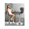 2Pcs Bar Stools Luna Kitchen Swivel Chair Leather Gas Lift Gray