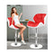 2Pcs Bar Stools Willa Kitchen Gas Lift Swivel Chair Leather Red