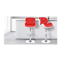 2Pcs Bar Stools Willa Kitchen Gas Lift Swivel Chair Leather Red