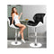 2Pcs Bar Stools Willa Kitchen Gas Lift Swivel Chair Leather White