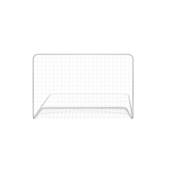 2 Pcs Football Goals With Nets Steel White