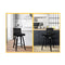 2Pcs Swivel Bar Stools Bailey Kitchen Wooden Dining Chair All Black