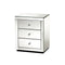 2 Pcs Bedside Drawers Mirrored Side End Table Cabinet Nightstand