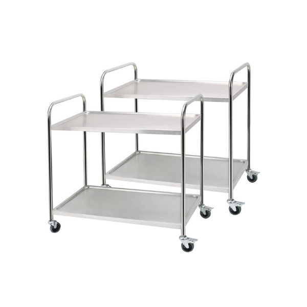 2 Tier Stainless Steel Kitchen Trolley Utility Round Large
