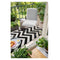 Laguna Black And White Chevron Recycled Plastic Outdoor Rug And Mat