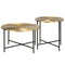 2 Pieces Brass-Covered MDF Table Set