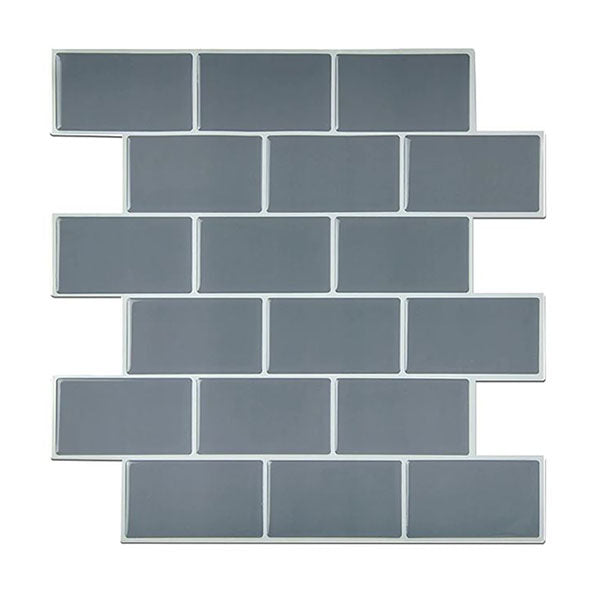 Tiles 3D Peel And Stick Wall Tile Dark Grey 30Cmx30Cm 10 Sheets