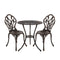 3Pc Outdoor Setting Cast Aluminium Bistro Table Chair Patio