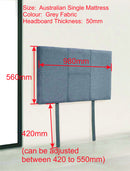 Linen Fabric Single Bed Headboard Bedhead - Grey