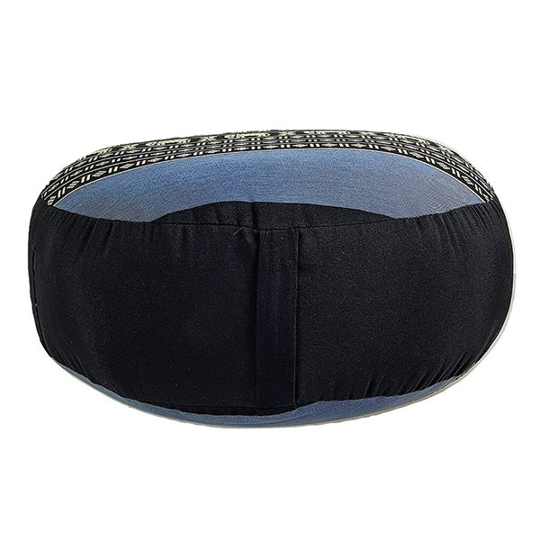40Cm Round Meditation Cushion Kapok Filled Blue