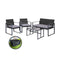 4Pc Outdoor Dining Set Lounge Setting Patio Wicker Chairs Table Cover