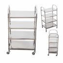 4 Tier Stainless Steel Utility Cart Square Medium