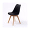 2X Padded Seat Dining Chair Black