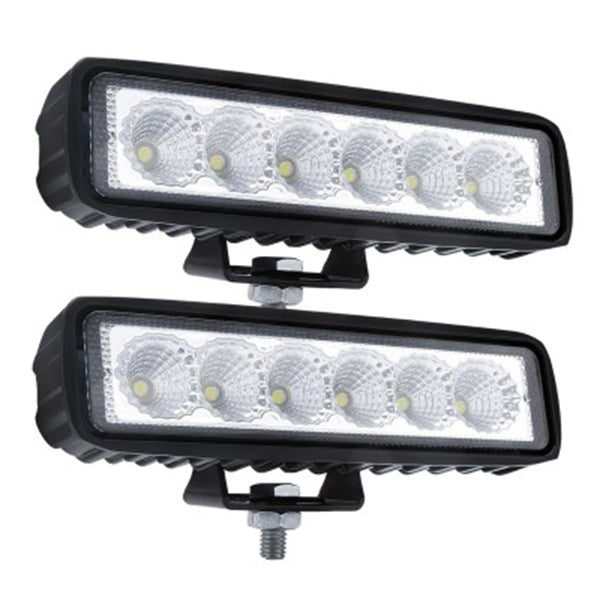 6 Inch 18W LED Work Light Bar Driving Lamp (2 Pcs)