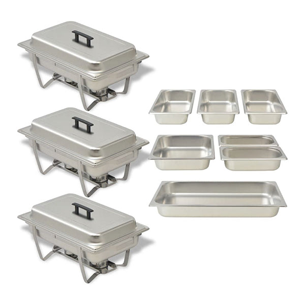 3 Piece Chafing Dish Set Stainless Steel