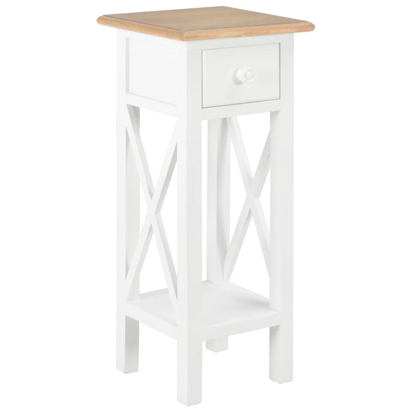 Side Table White 270 X 270 X 655 Mm Wood