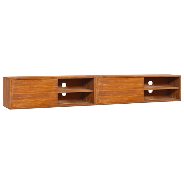 Wall mounted TV Cabinet 180x30x30 cm Solid Teak Wood