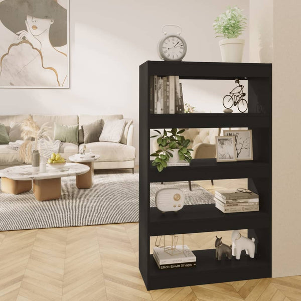 Book Cabinet Room Divider Black 80x30x135 cm Engineered Wood