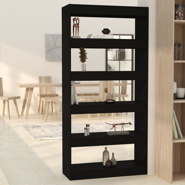 Book Cabinet Room Divider Black 80x30x166 cm Engineered Wood