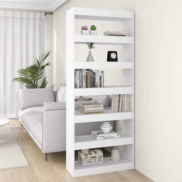 Book Cabinet Room Divider White 80x30x198 cm Engineered Wood