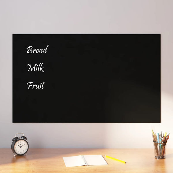 Wall mounted Magnetic Board Black 100x60 cm  Tempered Glass