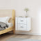 Wall mounted Bedside Cabinet White 50x36x47 cm