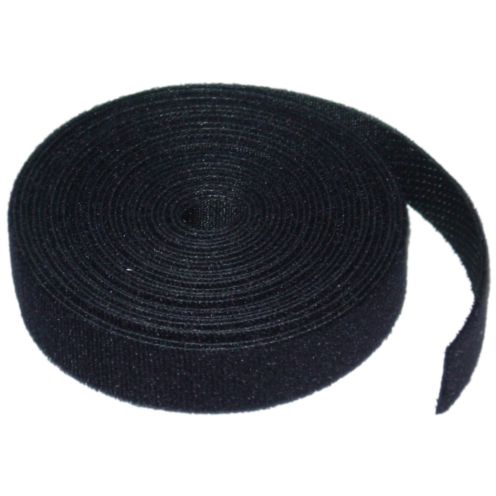 8Ware 25m Hook & Loop Continuous Double Sided Roll - 12mm Wide, Black ...