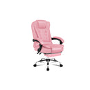 Office Chair Executive Computer Racer Footrest Pu Leather Seat Pink