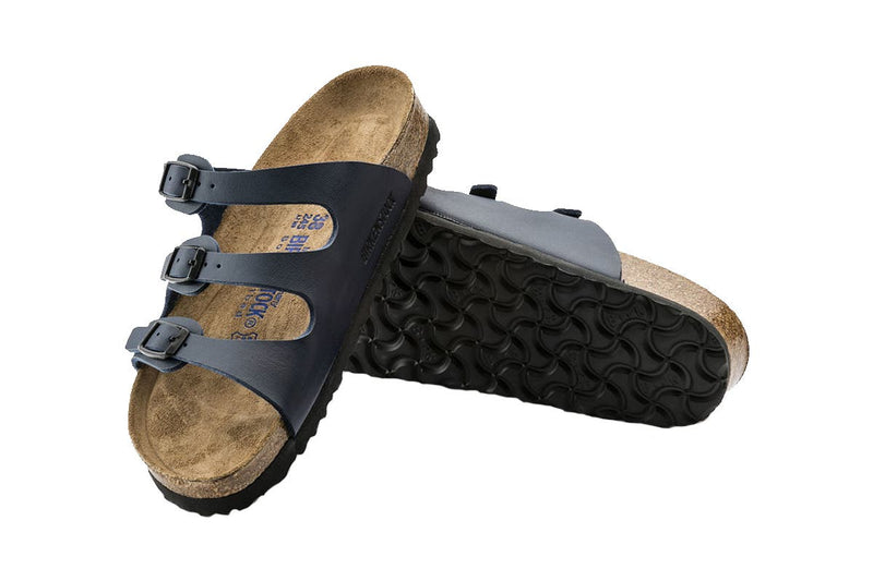 Birkenstock Florida Birko-Flor Soft Footbed Sandal (Blue, Size 38 EU)