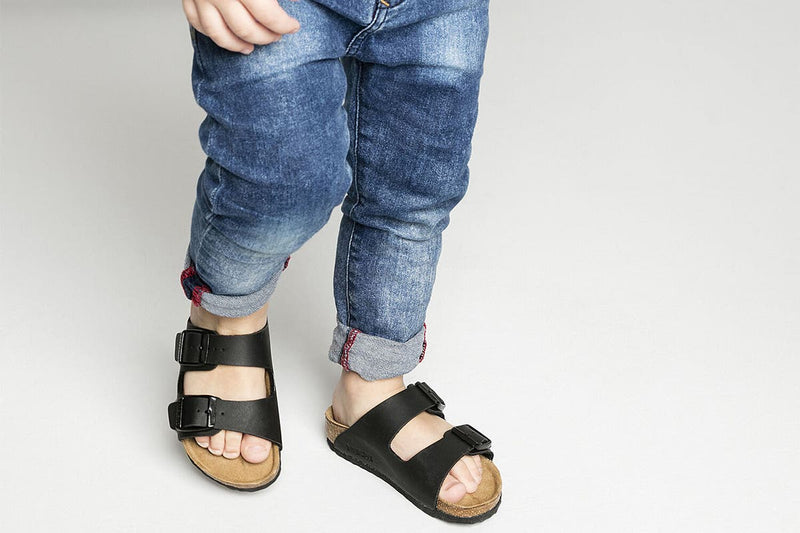 Birkenstock Kids Arizona Birko-Flor Narrow Fit Sandal (Black, Size 29 EU)