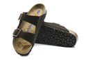 Birkenstock Arizona Suede Leather Soft Footbed Sandal (Mocca, Size 36 EU)