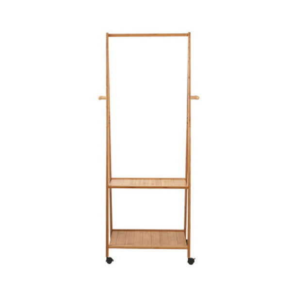 Bamboo Hanger Stand Wooden Clothes Rack Display Shelf