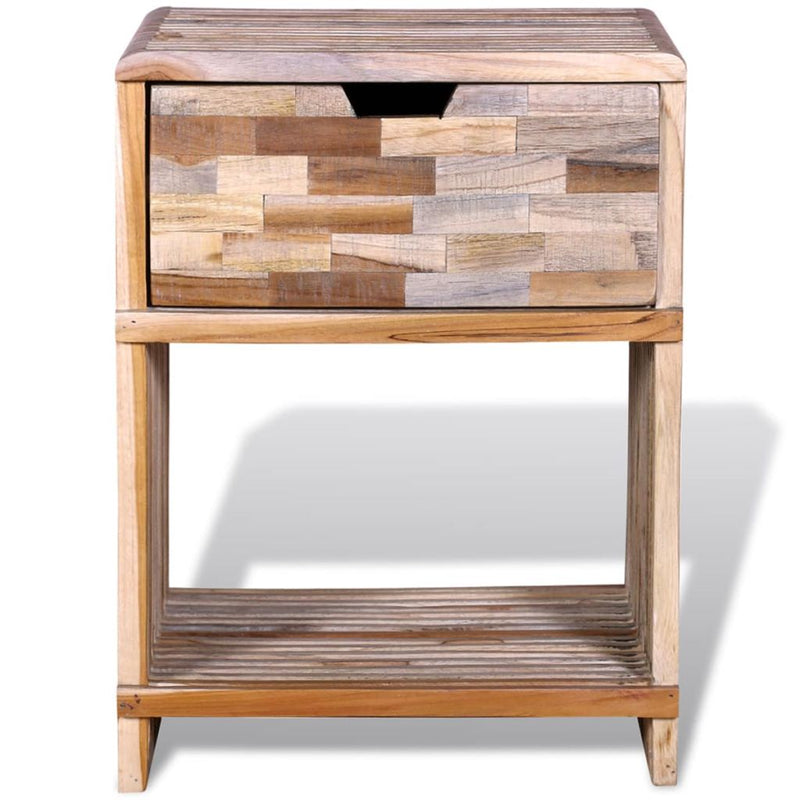 Bedside Cabinet With Drawers Reclaimed Teak