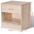 Bedside Cabinets With Drawer (2 Pcs) - Oak Colour